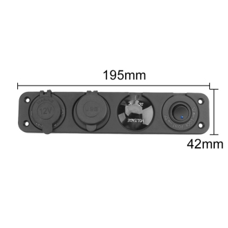 Voltmetr duální USB CL auto-zásuvka a vypínač do panelu