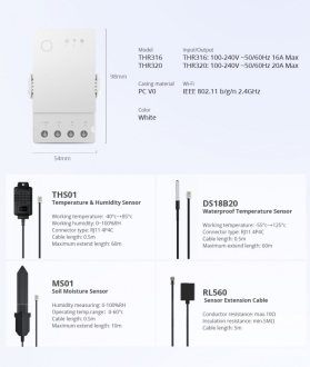 Sonoff THR316 WiFi termostatický modul