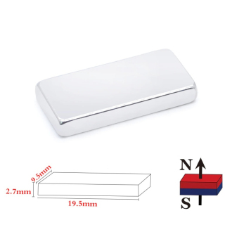 10 kusů Neodymový magnet 20 x 10 x 3 mm