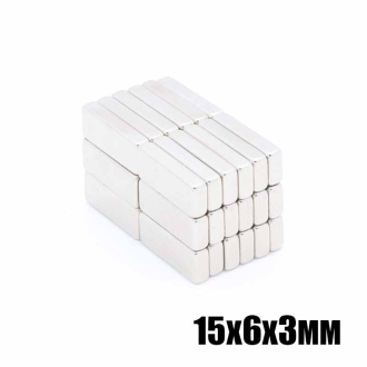 10 kusů Neodymový magnet 15 x 6 x 3 mm