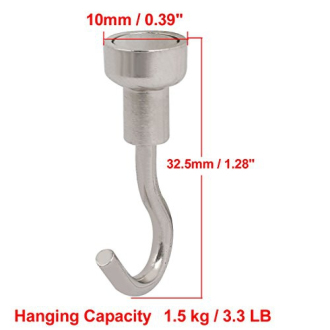 Neodymový magnetický háček průměr 10 mm