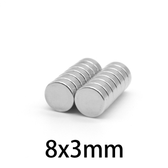 10 kusů Neodymový magnet 8 x 3 mm