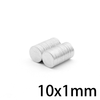 10 kusů Neodymový magnet 10 x 1 mm