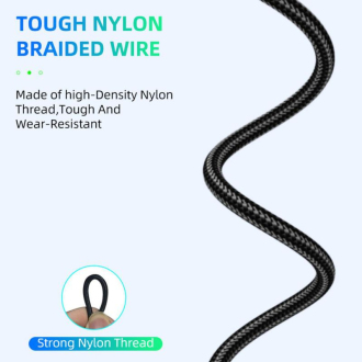 Kabel oplétaný nylon USB-C s LED