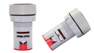 Panelový LED voltmetr 60-500V AC AD16-22DSV kulatý