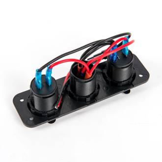 2X USB nabíječka, CL auto-zásuvka a vypínač do panelu