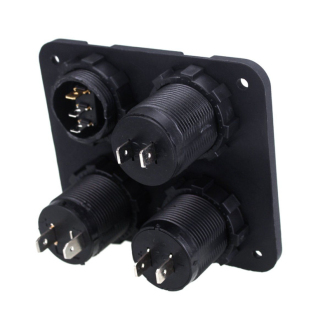 Vypínač, voltmetr 2x USB CL auto-zásuvka do panelu