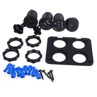 Vypínač, voltmetr 2x USB CL auto-zásuvka do panelu