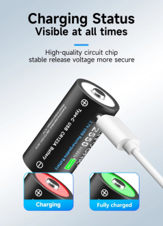 Dobíjecí baterie Li-ion CR123A 4 kusy USB-C + nabíjecí kabel