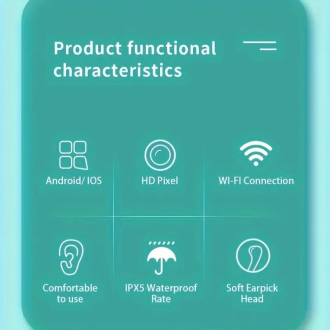 Otoskop endoskop pro kontrolu a čištění ucha WiFi HD 6 nástavců
