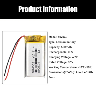 Dobíjecí baterie 3.7V 250mAh - 500mAh Lithium Polymer LiPo
