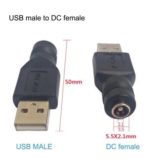 USB na napájecí DC konektor