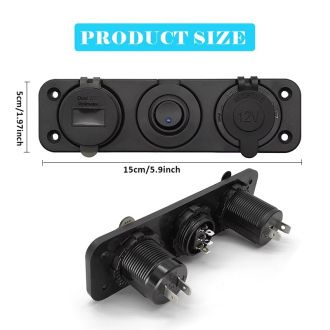 USB nabíječka voltmetr CL auto-zásuvka vypínač