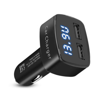 USB nabíječka do auta 4v1 měří napětí/teplotu/proud