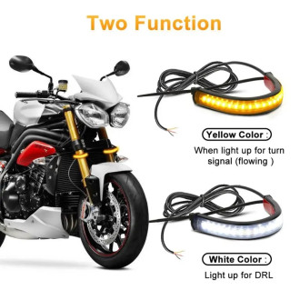 2x DRL LED denní svícení s blinkry na motorku