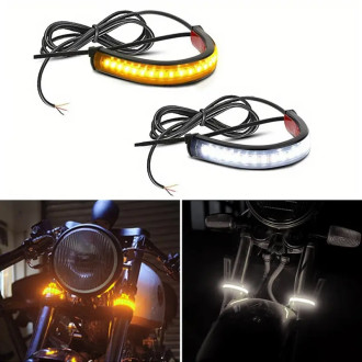 2x DRL LED denní svícení s blinkry na motorku