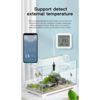 LCD Tuya WIFI senzor teploty a vlhkosti s externím čidlem do akvária