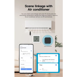 LCD Tuya WIFI senzor teploty a vlhkosti s externím čidlem do akvária