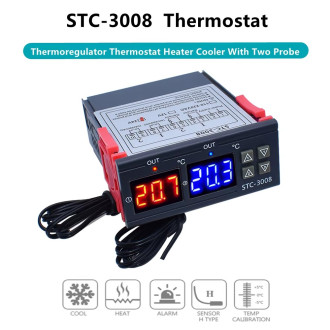 Duální digitální termostat STC-3008 AC230V -55 - 120°C