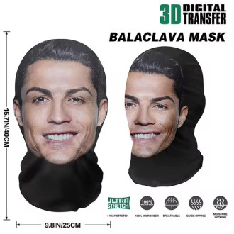 3D tištěná celoobličejová síťová maska Cristiano Ronaldo