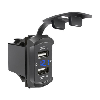 USB zásuvka voltmetr QC3.0 vodě-odolná