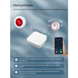 Bezdrátové SOS tlačítko pro seniory alarm Zigbee Tuya