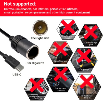 USB-C Port 5V na 9V 12V 15V 20V konvertor do autozapalovače