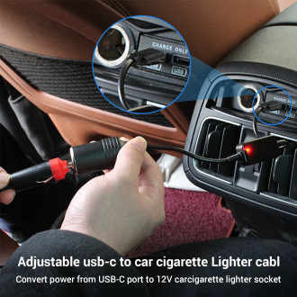 USB-C Port 5V na 9V 12V 15V 20V konvertor do autozapalovače