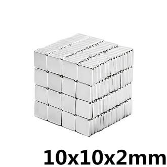 10 kusů Neodymový magnet 10 x 10 x 2 mm