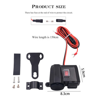 Multifunkční zásuvka 12V a USB nabíječka pro motorku