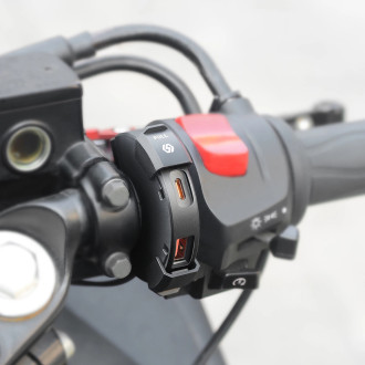 Nabíječka USB-C USB QC 18W na motorku uchycení na řidítka