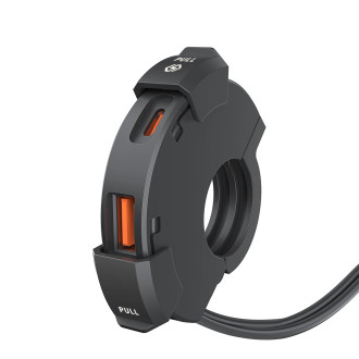 Nabíječka USB-C USB QC 18W na motorku uchycení na řidítka