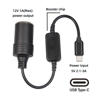 USB-C Port 5V na 12V konvertor do autozapalovače