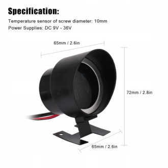 2v1 Měřič teploty vody a napětí, voltmetr a teploměr pro auto motocykl