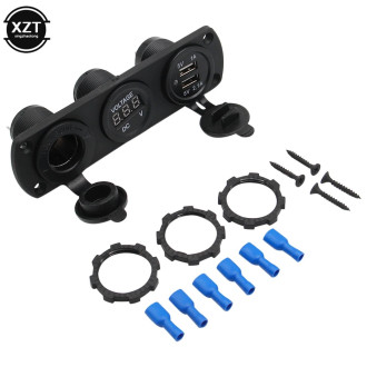 Panel s voltmetr duální USB cigaretová zásuvka