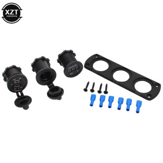 Panel s voltmetr duální USB cigaretová zásuvka