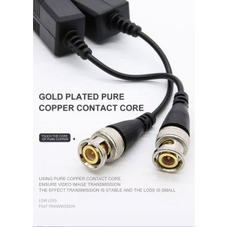 Video balun pasivní převodník koaxiálního kabelu BNC/UTP