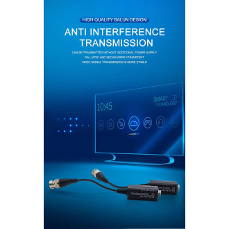 Video balun pasivní převodník koaxiálního kabelu BNC/UTP