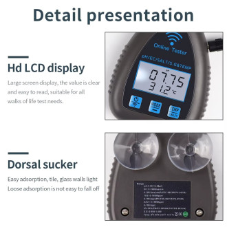 Tuya WiFi inteligentní tester kvality vody 5v1 – pH, EC, S.G., sůl, teplota