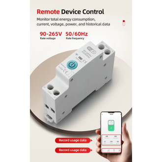 Wifi relé stykač na DIN lištu TUYA - 63A