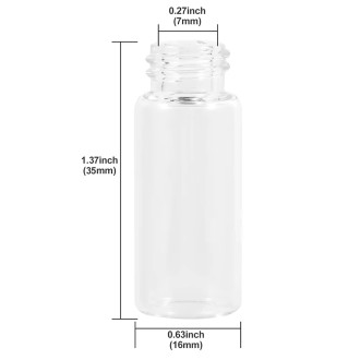 Čirá skleněná lahvička se šroubovacím uzávěrem a plastovou zátkou 3 ml