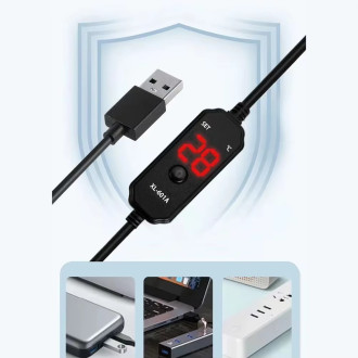 USB mini topení do akvária s nastavením teploty 18-34°C 25W