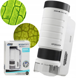 Přenosný digitální mikroskop 200× – LED a UV osvětlení
