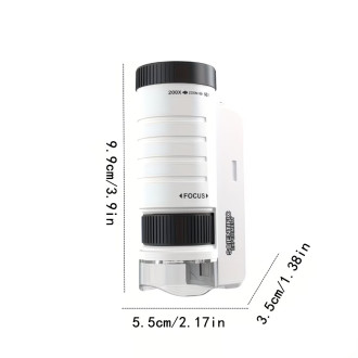 Přenosný digitální mikroskop 200× – LED a UV osvětlení