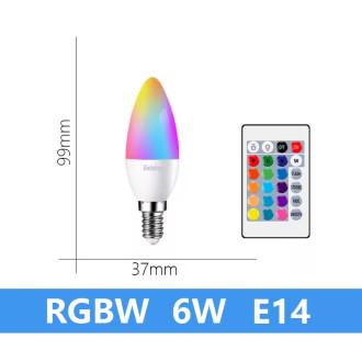 6W E14 RGB LED Žárovka 16 Barev - Dálkové ovládání