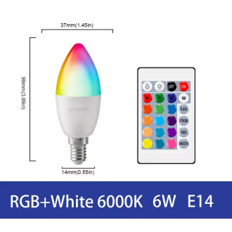6W E14 RGB LED Žárovka 16 Barev - Dálkové ovládání