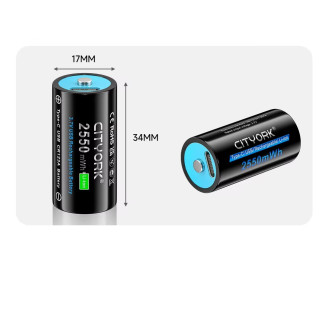 Dobíjecí baterie Li-ion CR123A 4 kusy USB-C + nabíjecí kabel