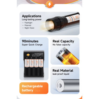 Dobíjecí baterie Li-ion CR123A 4 kusy