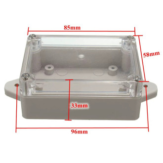 Instalační krabička 85 × 58 × 33 mm – vodotěsná s průhledným víkem