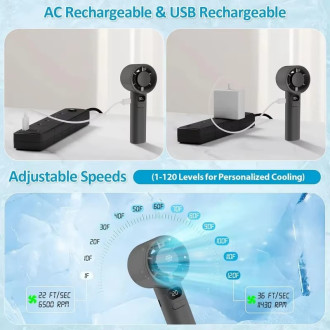 Přenosný ruční ventilátor M11 s digitálním displejem